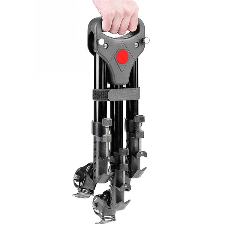 NEEWER NW-600 Mittelgroße Aluminiumlegierungs-Ausziehbare Fotografie-Stativrolle mit 3 Rädern und geräuschlosem Betrieb