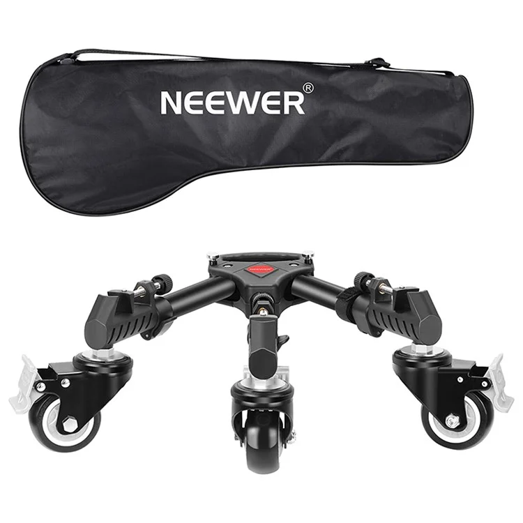 NEEWER NW-600 Large Size Photography Tripod Stretchable Pulley Stand Mute 3 Wheels Aluminum Alloy Pulley Base