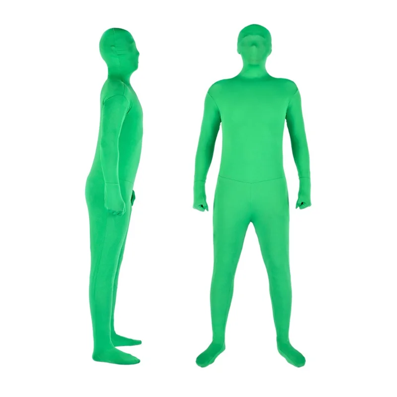 Lightupfoto Psd2ea Monopezzo Cromakey Body Body Body Green Body Unisex Spandex Costume da Uomo Scomparsa - Verde / 180 cm