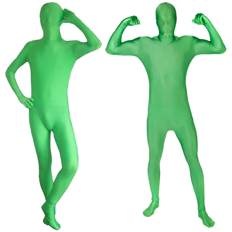 Lightupfoto Psd2ea Monopezzo Cromakey Body Body Body Green Body Unisex Spandex Costume da Uomo Scomparsa - Verde / 180 cm