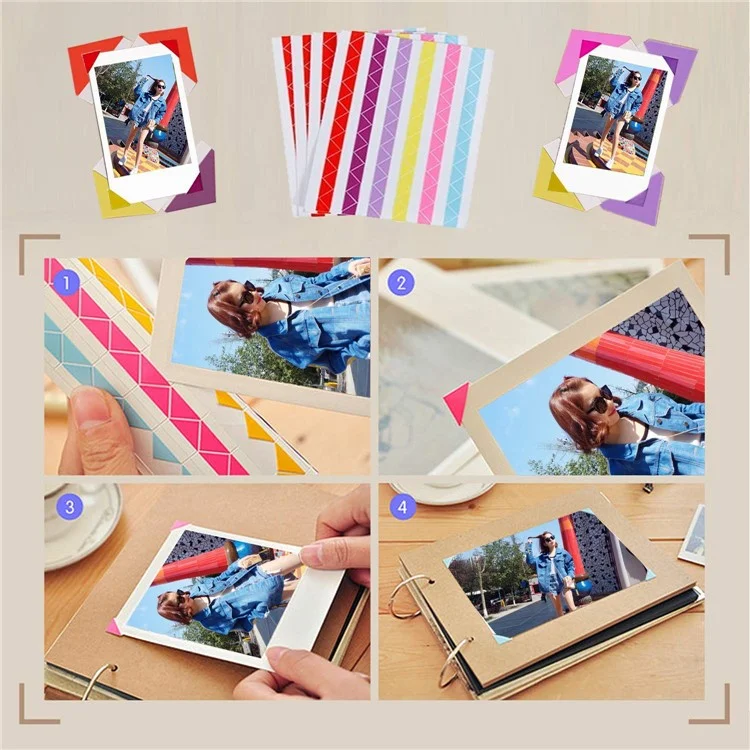 Para FujiFilm Instax Mini 12 / 11 / 9 / 8+ / 8 Kit de accesorios colorido de 10 en 1 Incluye álbum de fotos, marcos colgantes, pegatinas de bordes - Pájaro rosa