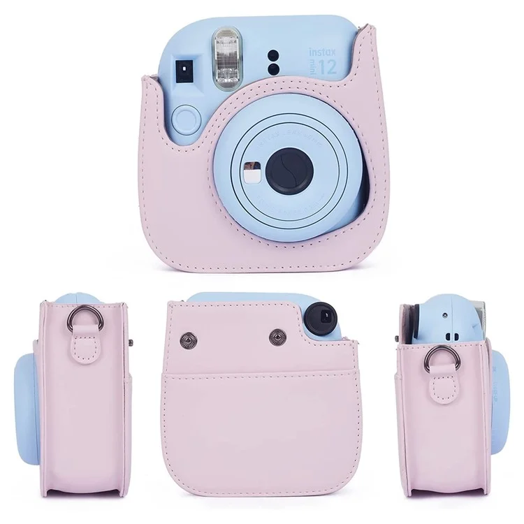 For FujiFilm Instax Mini 12 11-in-1 Accessories Kit Camera Bag Album Photo Frame Stickers Clips Set - Light Pink