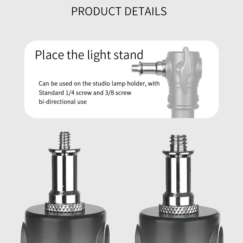 F023 Flash Camera Mount Converter 1 / 4" to 3 / 8" Fill Light Mount Adapter Long Iron Screw