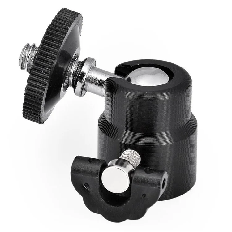 C008 Mini Gimbal Mount for Tripod, Aluminum Alloy+PC Camera Rotating Ball Gimbal with 1 / 4" Screw Mount