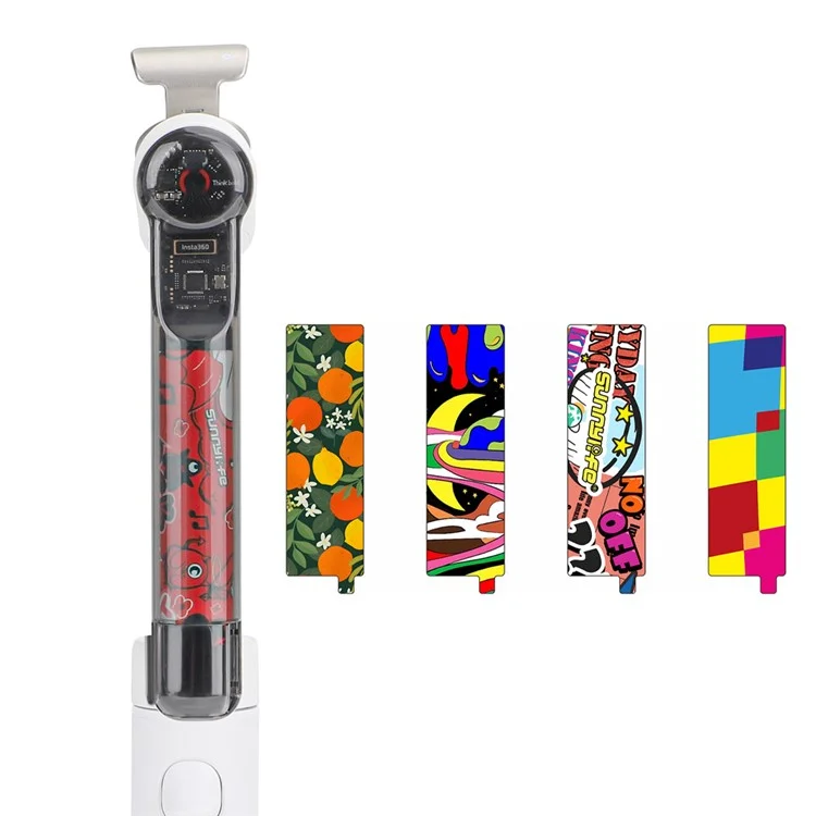 SUNNYLIFE IST-TZ575 4Pcs / Set Colorful Insert Paper for Insta360 Flow Decorative DIY Pattern Sticker Card - Style C