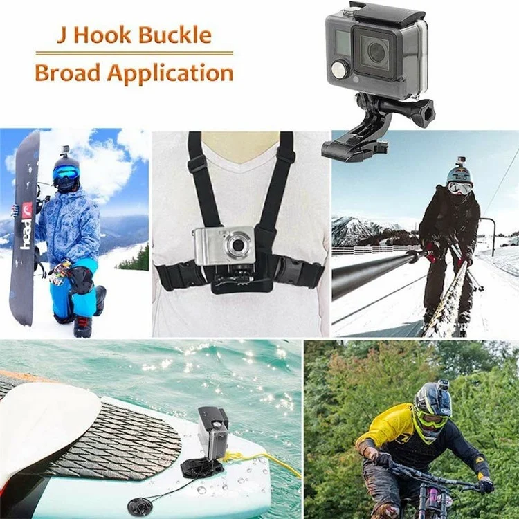 Kit de accesorios 55 en 1 con correas, palo de selfie, trípode, bolsa de cámara para GoPro, DJI Osmo, SJCAM, piezas de cámara de acción AKASO
