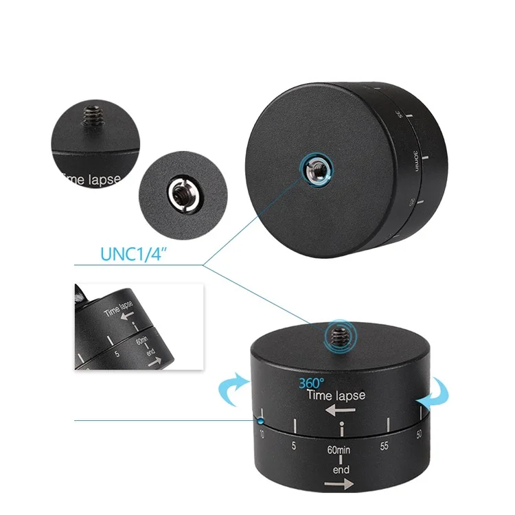G076 360 Degree Rotating Photography Time Lapse Gimbal pour Caméra Sportive GoPro Panoramique Montage Titulaire