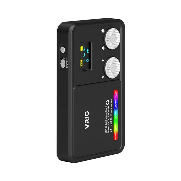 VRIG FD 140 RGB Fill Light for Photography Rotary Button Adjustable Pocket Light Full Screen Portable RGB Fill Light