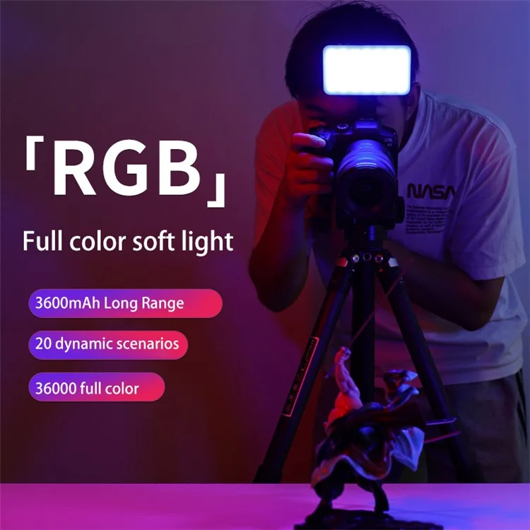 VRIG FD 140 RGB Fülllicht Für Fotografie Rotary -taste Einstellbares Taschenlicht Vollbildmodell Tragbares RGB -fülllicht