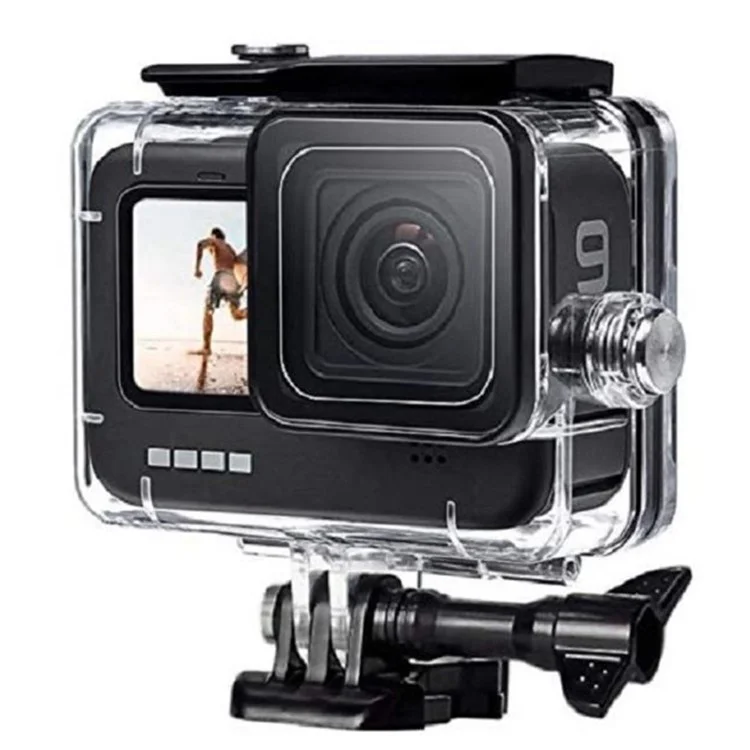 Für GoPro Hero 9 / 10 / 11 Klares Design Wasserdichtes Acryl+Gehärtetes Glas Gehäuse Kamera Unterwasser Tauchüberzug