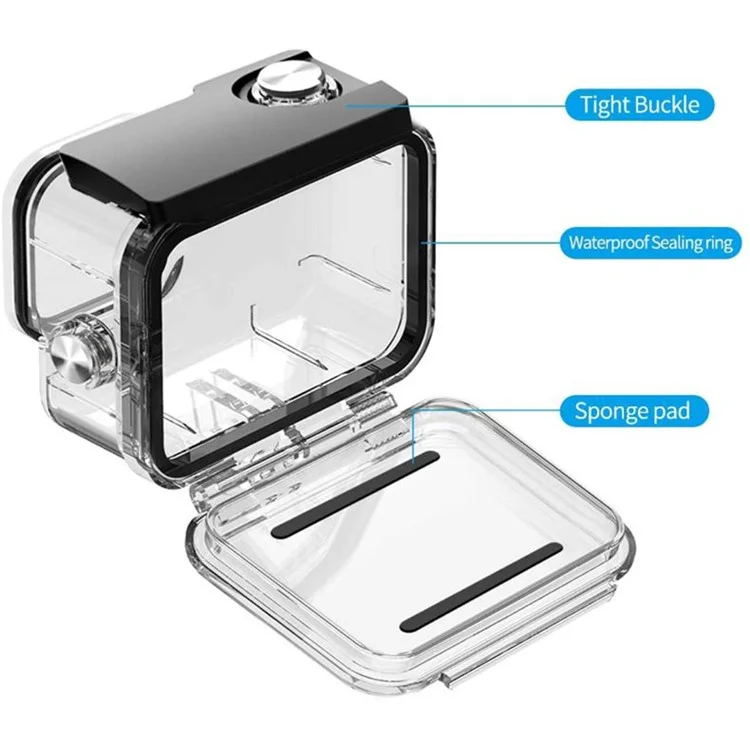 Für GoPro Hero 9 / 10 / 11 Klares Design Wasserdichtes Acryl+Gehärtetes Glas Gehäuse Kamera Unterwasser Tauchüberzug