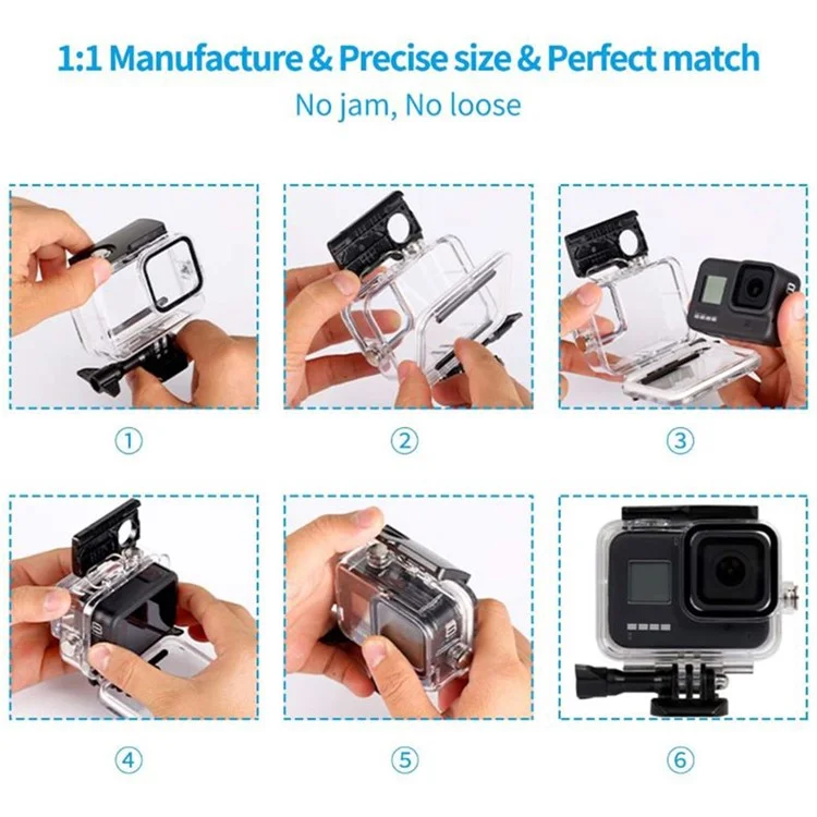 Für GoPro Hero 9 / 10 / 11 Klares Design Wasserdichtes Acryl+Gehärtetes Glas Gehäuse Kamera Unterwasser Tauchüberzug