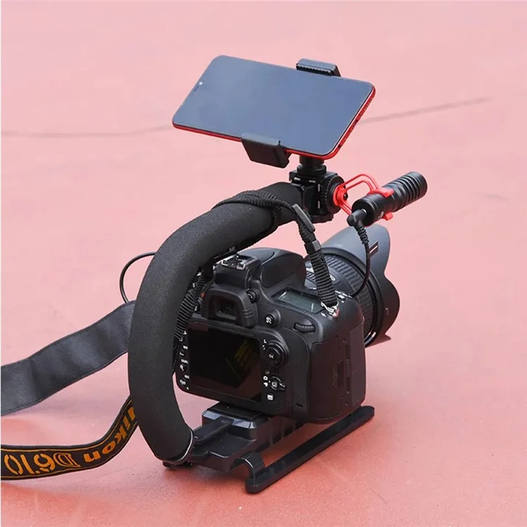 Cámara réflex digital portátil H002 Sponge Handle ABS Stabilizador Forma U-shape DV Soporte Luz de relleno Montaje Soporte