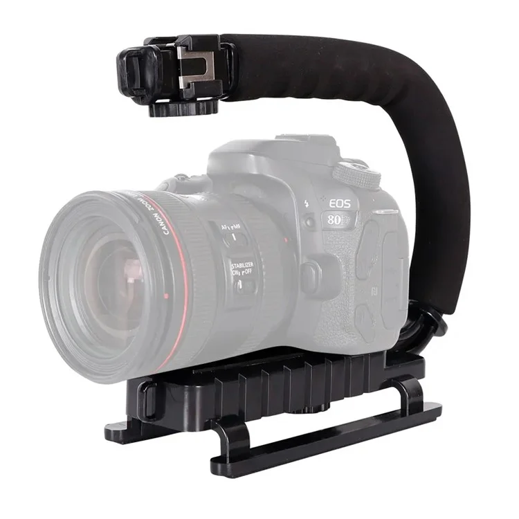 Cámara réflex digital portátil H002 Sponge Handle ABS Stabilizador Forma U-shape DV Soporte Luz de relleno Montaje Soporte