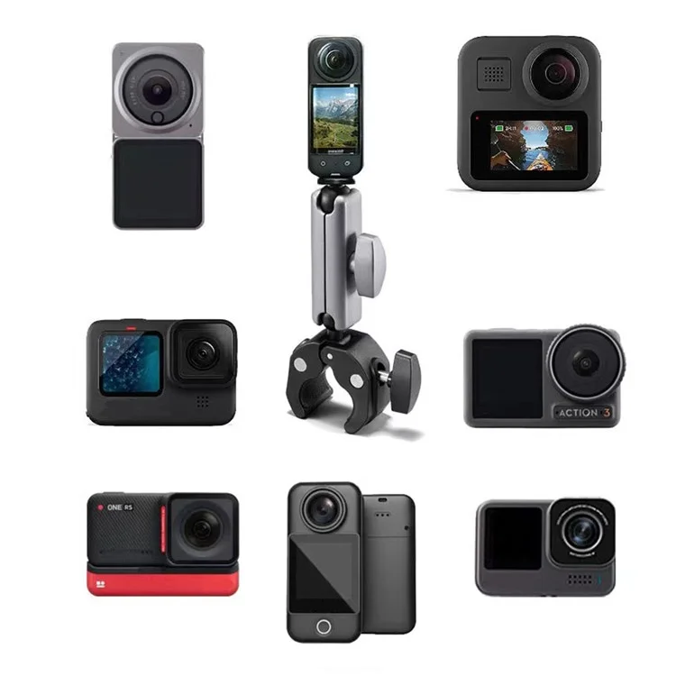 Велосипедный зажим для руля мотоцикла Алюминиевый сплав Nylon Camera Holder для GoPro Hero 10 9 / Insta360 /