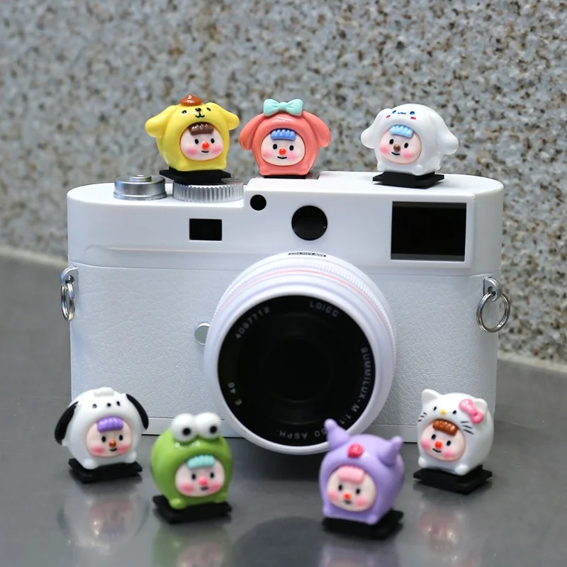 Resin+PVC Cute Cartoon Hot Shoe Protection Cover SLR Camera Dustproof Hot Shoe Cap - Animal Girl / Orange Red