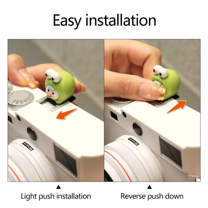 Resin+PVC Cute Cartoon Hot Shoe Protection Cover SLR Camera Dustproof Hot Shoe Cap - Animal Girl / Orange Red