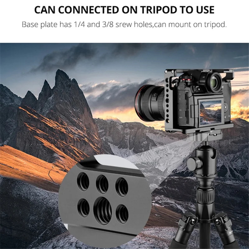 YELANGU C18-A pour Panasonic S1 / S1H / S1R Cage d'appareil photo en alliage d'aluminium CNC Cadre de protection pour appareil photo