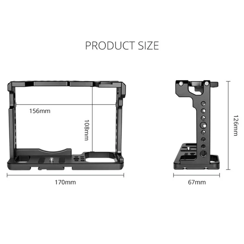 YELANGU C18-A pour Panasonic S1 / S1H / S1R Cage d'appareil photo en alliage d'aluminium CNC Cadre de protection pour appareil photo