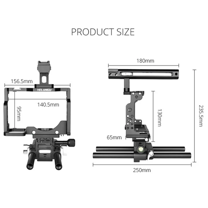 YELANGU C15 Aluminiumlegierungs-Rahmengehäuse-Set für Nikon Z6 / Z7 / Z6II / Z7II Schutzhülle Kamera-Zubehör