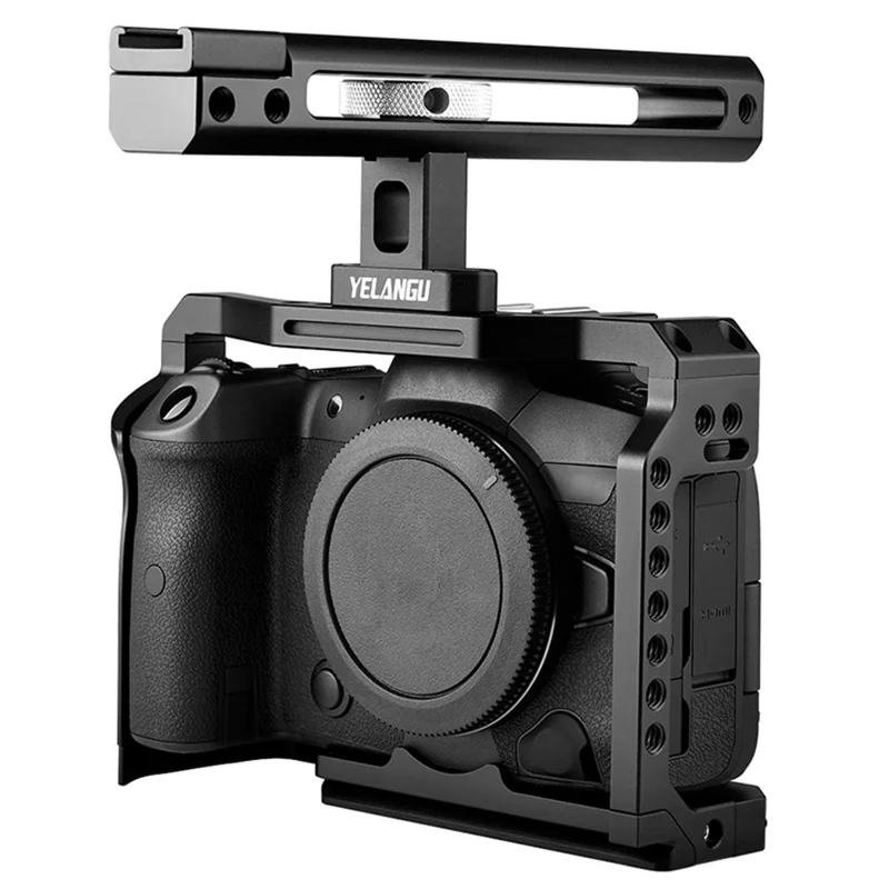 YELANGU C22 For Canon EOS R5 / R6 / R6 MARK 2 / R5C Aluminum Alloy Camera Video Cage with Handle Grip