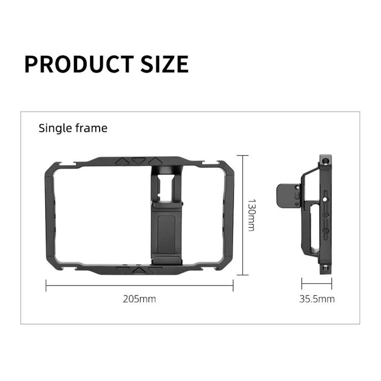 YELANGU LW-B01A Aluminium Legierung Telefonkäfig Stativ Holzgriff Telefon Video Stabilisator Griff mit Powerbank Clip