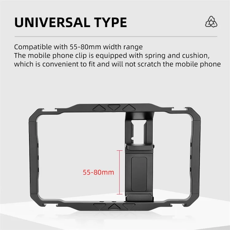 YELANGU LW-B01A Aluminium Legierung Telefonkäfig Stativ Holzgriff Telefon Video Stabilisator Griff mit Powerbank Clip