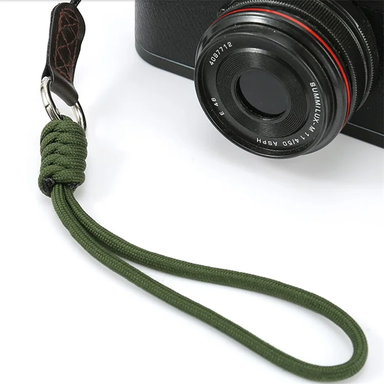 BJ-01 For Sony Fujifilm Canon Camera Hanging Strap Pure Cotton Braided Carrying Rope Key Chain Wrist Strap - Black