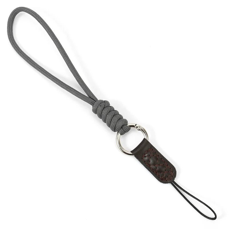 BJ-01 For Sony Fujifilm Canon Camera Hanging Strap Pure Cotton Braided Carrying Rope Key Chain Wrist Strap - Grey