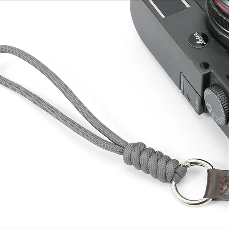 BJ-01 For Sony Fujifilm Canon Camera Hanging Strap Pure Cotton Braided Carrying Rope Key Chain Wrist Strap - Grey