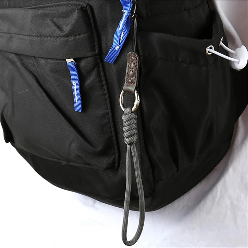 BJ-01 For Sony Fujifilm Canon Camera Hanging Strap Pure Cotton Braided Carrying Rope Key Chain Wrist Strap - Grey