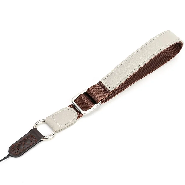 Camera Carrying Strap For Sony Fujifilm Canon , 29-35CM Telescopic Polyester Anti-Wear Wrist Strap - Coffee