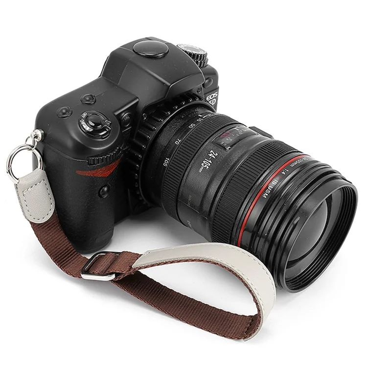 Camera Carrying Strap For Sony Fujifilm Canon , 29-35CM Telescopic Polyester Anti-Wear Wrist Strap - Coffee