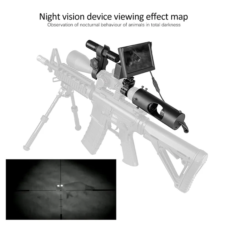 G1 5-inch Screen Digital Night Vision Set with Flashlight, Camera Lens, Mount Bracket Infrared Night Vision (No Battery)