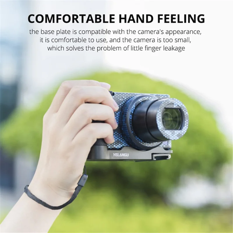 YELANGU CL12 For Sony ZV-1 Aluminum Alloy Camera Base Plate with Anti-slip Rubber Pad