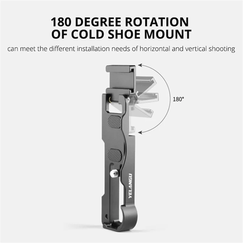 YELANGU CL12 For Sony ZV-1 Aluminum Alloy Camera Base Plate with Anti-slip Rubber Pad
