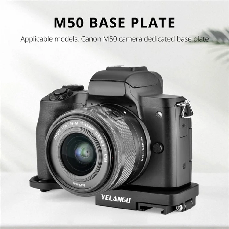 YELANGU CL13 For Canon M50 CNC Aluminum Alloy Camera Base Plate with Battery Opening