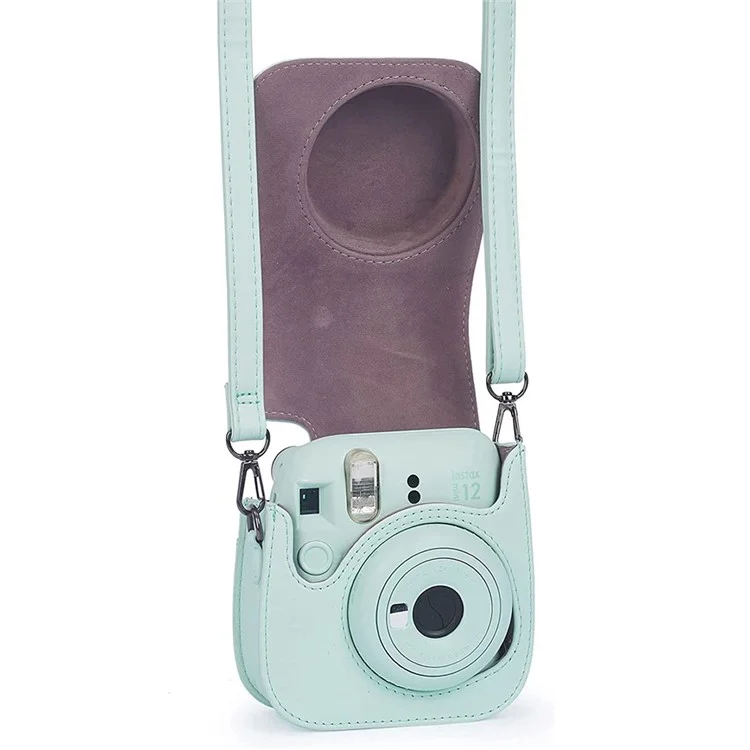 For Fujifilm Instax mini 12 / 11 / 9 / 8+ / 8 PU Leather Camera Bag with Photo Frame Album Stickers Kit Set - Blue