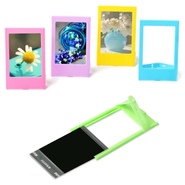 For Fujifilm Instax mini 12 / 11 / 9 / 8+ / 8 PU Leather Camera Bag with Photo Frame Album Stickers Kit Set - Blue