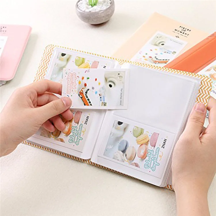 For Fujifilm Instax mini 12 / 11 / 9 / 8+ / 8 PU Leather Camera Bag with Photo Frame Album Stickers Kit Set - Blue
