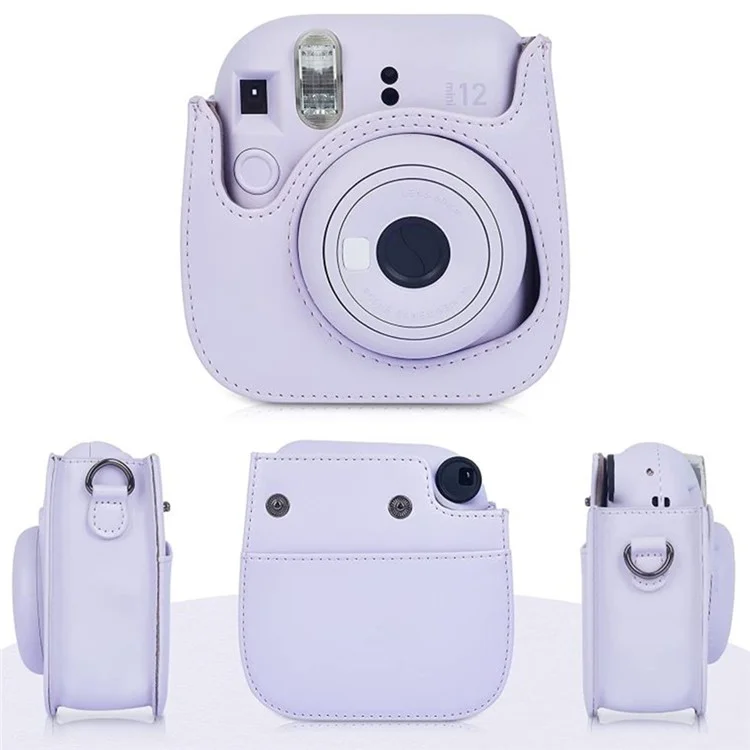 9-в-1 набор аксессуаров для FujiFilm Instax Mini 12 / 11 / 9, включая чехол / альбом / рамки / наклейки / маркер-ручку - фиолетовый