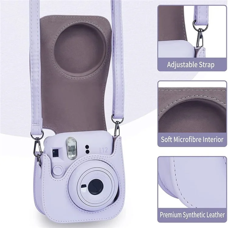 9-в-1 набор аксессуаров для FujiFilm Instax Mini 12 / 11 / 9, включая чехол / альбом / рамки / наклейки / маркер-ручку - фиолетовый