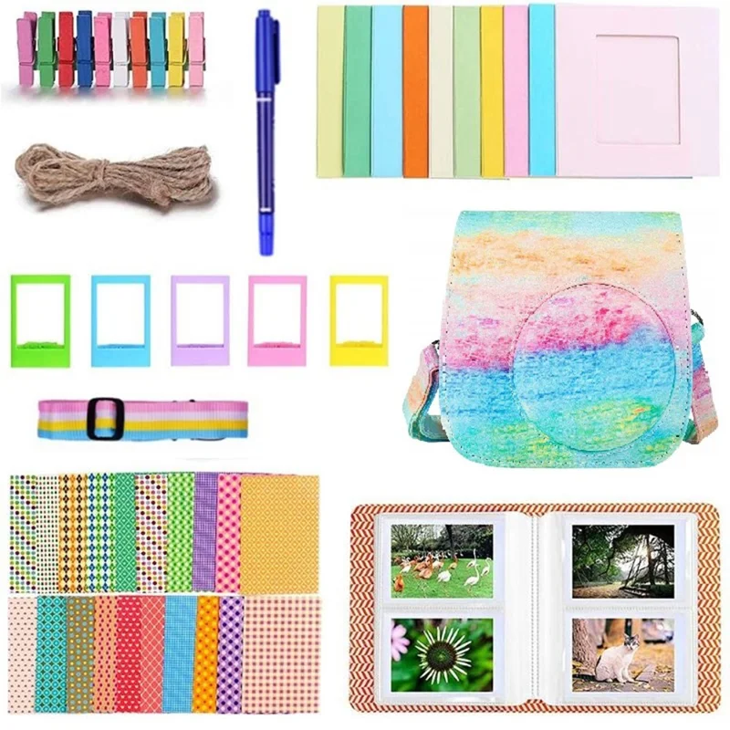 9-in-1 Accessories Kit for FujiFilm Instax Mini 12 / 11 / 9 Include Case / Album / Frames / Stickers / Pen Marker - Oil Paint