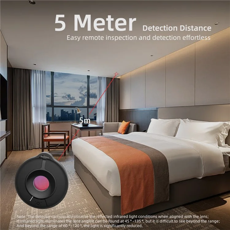 S600 Mini Travel Hotel Dressing Room Camera Finder Infrared Sensing Hidden Camera Detector - Black