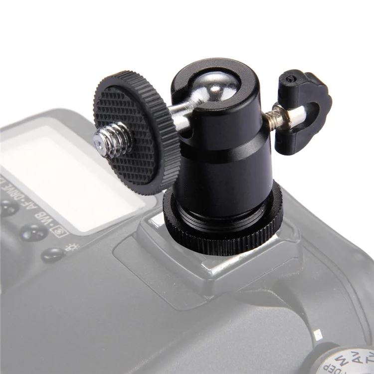 PULUZ PU211 Mini Ball Head Hot Shoe Tripod Head 1 / 4 inch Tripod Screw Head with Lock