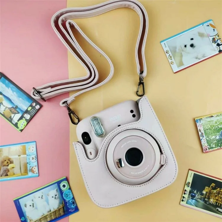 Accessories Kit for Fujifilm Instax Mini 11 Instant Camera Parts with Protective PU Leather Case, Photo Album, Frames, DIY Sticker, Filter - White