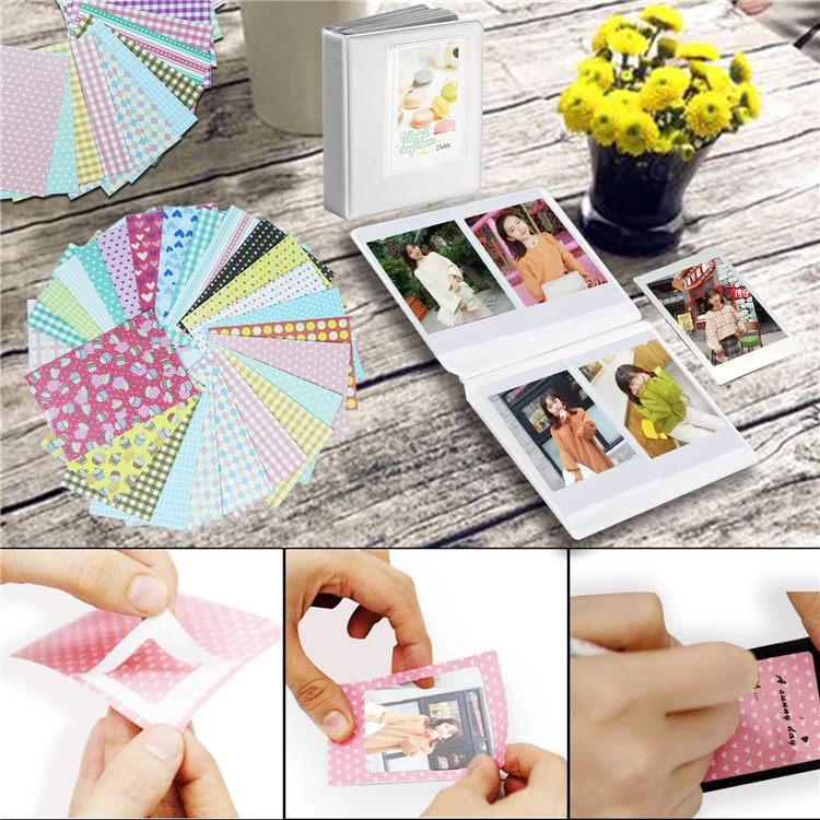 Accessories Kit for Fujifilm Instax Mini 11 Instant Camera Parts with Protective PU Leather Case, Photo Album, Frames, DIY Sticker, Filter - White