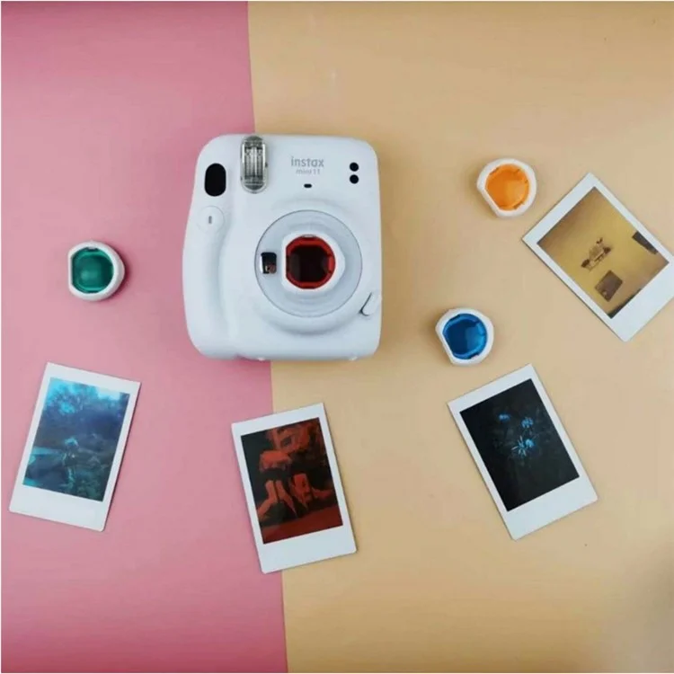 Accessories Kit for Fujifilm Instax Mini 11 Instant Camera Parts with Protective PU Leather Case, Photo Album, Frames, DIY Sticker, Filter - White