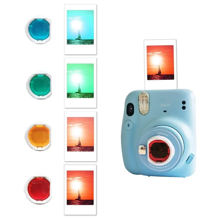 Accessories Kit for Fujifilm Instax Mini 11 Instant Camera Parts with Protective PU Leather Case, Photo Album, Frames, DIY Sticker, Filter - White