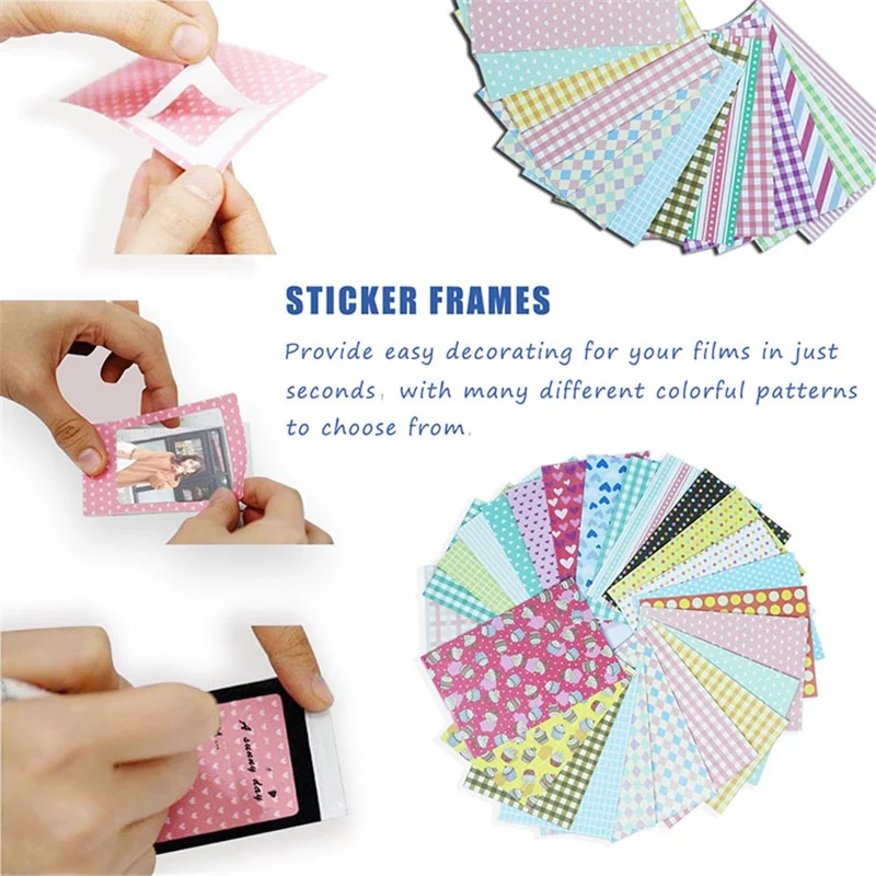 For Instax Mini 12 7-in-1 Accessories Kit Camera Bag Album Photo Frame Stickers Lens Set - Blue